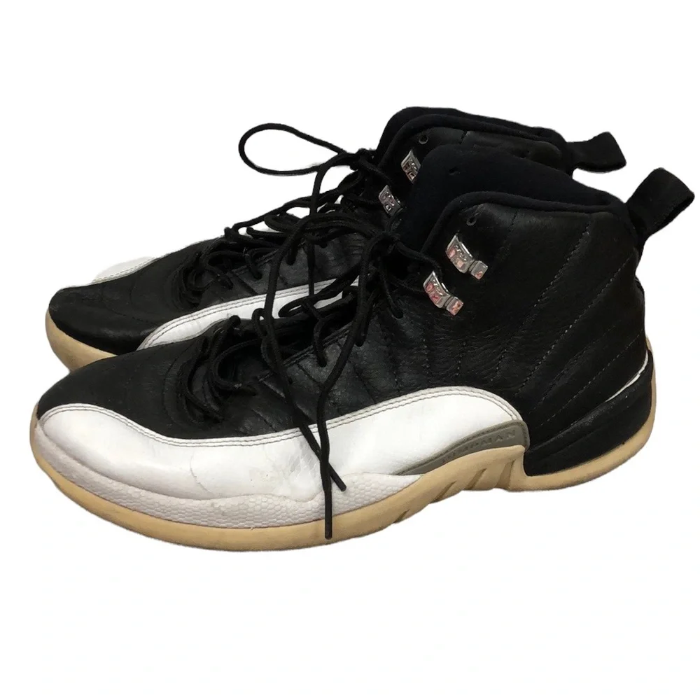 Jordan 12‎ retro playoff black & white jumpman mens size 9.5